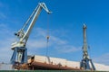 portal crane. portal crane in the port. loading and unloading area