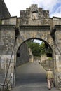 Portal de Francia and tourists, Pamplona. Spain Royalty Free Stock Photo