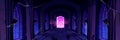 Portal door in abandoned magic castle fantasy game