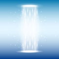 Portal light effect hologram. Magic circle teleport podium. Ufo swirl beam and ray energy funnel