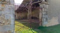 Portal metallic classic old rusty steel vintage metal steel house gate access property country