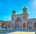 The tiled facade of Nasir Ol-Molk mosque, Shiraz, Iran Royalty Free Stock Photo
