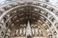 Portal over the main entrance to Notre Dame du Sablon (Church of Our Blessed Lady of the Sablon), Brussels Royalty Free Stock Photo