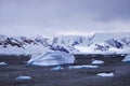 Floes were on the sea  and some rocks were exposed after the snow melted. Royalty Free Stock Photo