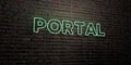 PORTAL -Realistic Neon Sign on Brick Wall background - 3D rendered royalty free stock image Royalty Free Stock Photo