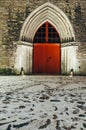 Portal of Saint Catherine`s Dominican Monastery, Tallinn Royalty Free Stock Photo