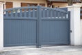 portal street suburb home grey double leaves gray house gate garden entry