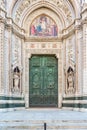 Portal to Cattedrale di Santa Maria del Fiore in Florence with paintings Royalty Free Stock Photo