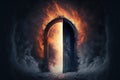 Portal to heaven and hell in the mind. Idea for a religious theme