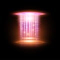 Portal from top, pink beams or glowing ray