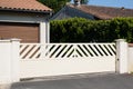 Portal white beige street home door aluminum gate design suburb house