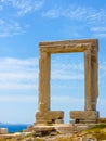 Portara - ruins of ancient temple of Delian Apollo on Naxos island Royalty Free Stock Photo