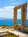 Portara - ruins of ancient temple of Delian Apollo on Naxos island Royalty Free Stock Photo