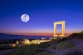 Portara - ruins of ancient temple of Delian Apollo on Naxos island, Cyclades