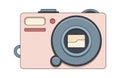 portative camera. photography technology recording filming devices element. vector cartoon object. Royalty Free Stock Photo