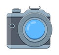 portative recording camera. filming devices element, photography technology recording. vector cartoon object. Royalty Free Stock Photo