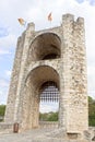 Portcullis of a gate with the flag of the independence Royalty Free Stock Photo