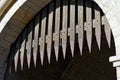Portcullis with metal spikes in cologne Royalty Free Stock Photo
