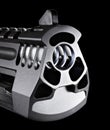 Ported pistol barrel on black