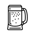 porter beer glass line icon vector illustration