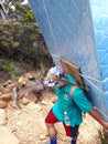 Porter Carrying items Mount Kinabalu Hiking Trail