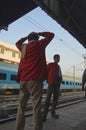 Porter Delhi railway station Royalty Free Stock Photo