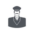 Porter icon. Concierge sign. Guard at entrances of apartment houses, hotels, offices. Gatekeeper for meeting visitors at front do