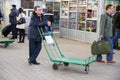 Porter on Kazanskiy railway station, Moscow Royalty Free Stock Photo