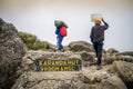 Porter trekking Mount Kilimanjaro, Tanzania Royalty Free Stock Photo