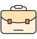 Portfolio Bag Isolated Vector with Line and Fill Icon Royalty Free Stock Photo