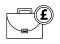Portfolio briefcase with sterling pound