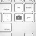 Portfolio button on the white keyboard, business concept