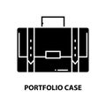 portfolio case icon, black vector sign with editable strokes, concept illustration Royalty Free Stock Photo