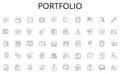 Portfolio line icons collection. Modern, Innovative, Advanced, Evolving, Cutting-edge, Progressive, Intelligent vector