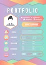 Portfolio resume infographics profile present template modern design with icons user interface kit for business, presentations Royalty Free Stock Photo