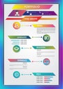 Portfolio resume infographics profile present template modern design with icons user interface kit for business, presentations Royalty Free Stock Photo