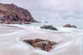 Porth chapel beach near porthgawwa Royalty Free Stock Photo