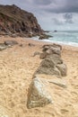 Porth chapel cornwall uk Royalty Free Stock Photo