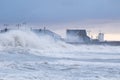 Stormy seas at Porthcawl, South Wales, UK.