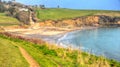 Porthcurnick beach Cornwall England UK north of Portscatho in colourful HDR