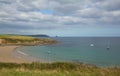 Porthcurnick Cornwall beach and coast near Portscatho Roseland peninsula Royalty Free Stock Photo