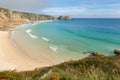 Porthcurno beach Cornwall England UK Royalty Free Stock Photo