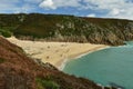 Porthcurno Beach in the district of Penwith, Cornwall, England