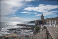 Panoramic view of Porthleven Cornwall coast England Royalty Free Stock Photo