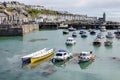 View of the town and harbour in Porthleven, Cornwall on May 11, 2021. Unidentified people Royalty Free Stock Photo