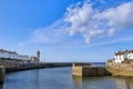 Porthleven Harbour with blue sky, Cornwall, UK Royalty Free Stock Photo