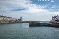 Porthleven harbour and church Cornwall Royalty Free Stock Photo