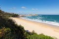 Porthminster beach St Ives Cornwall England with white waves and blue sea and sky Royalty Free Stock Photo