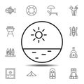 porthole, circle, sun, sea icon. Simple thin line, outline vector element of summer icons set for UI and UX, website or mobile Royalty Free Stock Photo