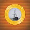 Porthole pirate boat Royalty Free Stock Photo